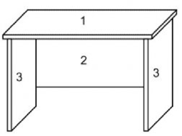 Фанерный столик: 1 – крышка; 2 – внутренняя стенка; 3 – боковые (торцевые) стенки.